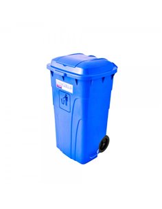 Bote Exterior Movil 240 Litros Pedal Azul 703330 Peldaños