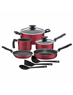 Batería De Cocina Verona Rojo 10 Piezas 27899098 Tramontina