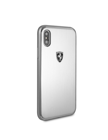Case de Aluminio Ferrari Legado Plateado para iPhone X/XS