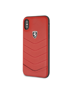 Case de Cuero Ferrari Logo Rojo para iPhone X/XS