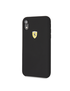 Case de Silicona Ferrari Logo Negro para iPhone XR